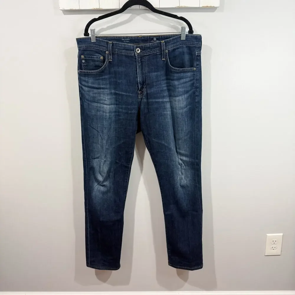 AG Adriano Goldschmied Everett Slim Straight Jeans 36x32 Dark Wash